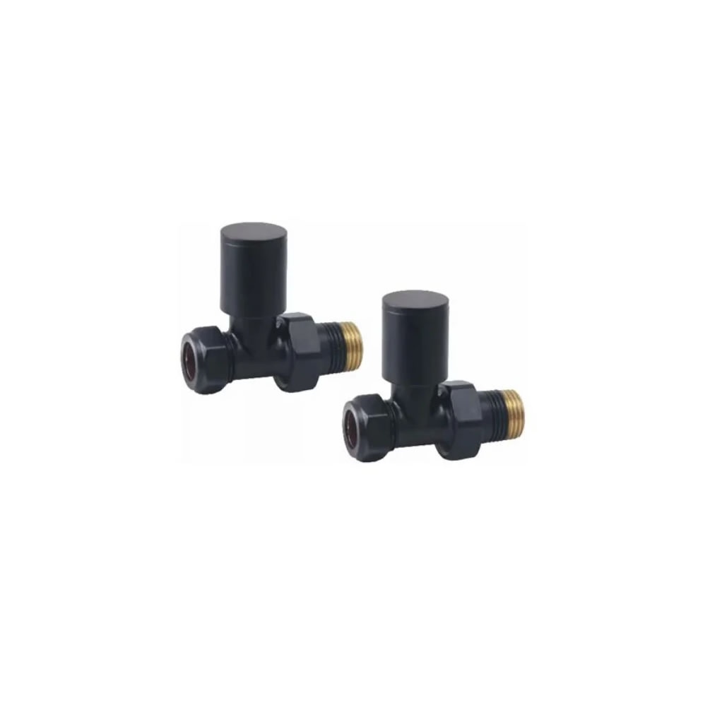 Cutout image of Redroom by Barwick Black Straight Round Manual Radiator Valves